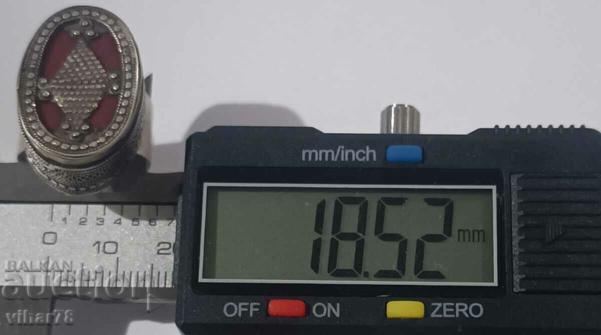 Old silver men's ring - 5