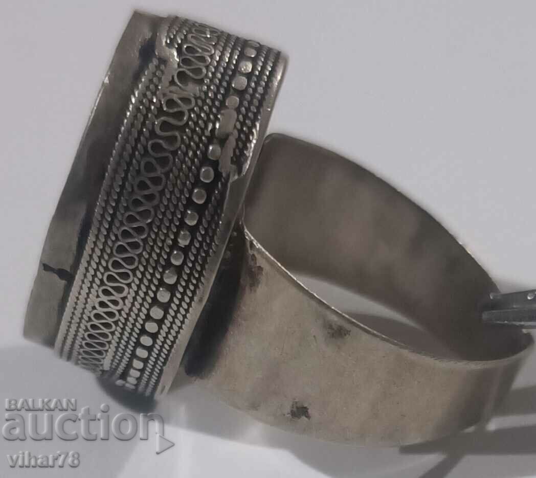Old silver men's ring - 7