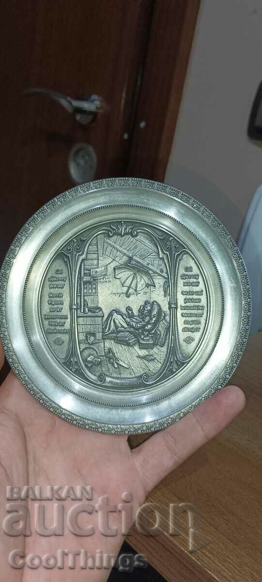 Rare collectible pewter plate