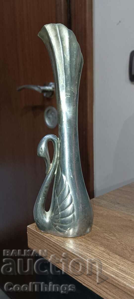 Swan metal vase