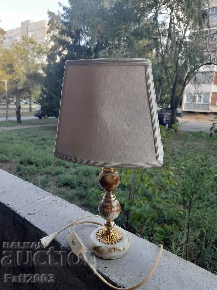 Night lamp with onyx base