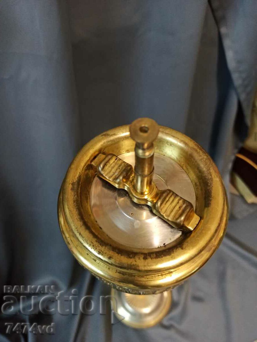 Delivery of Tall German bronze ashtray (on a stand) with ornaments -67 cm