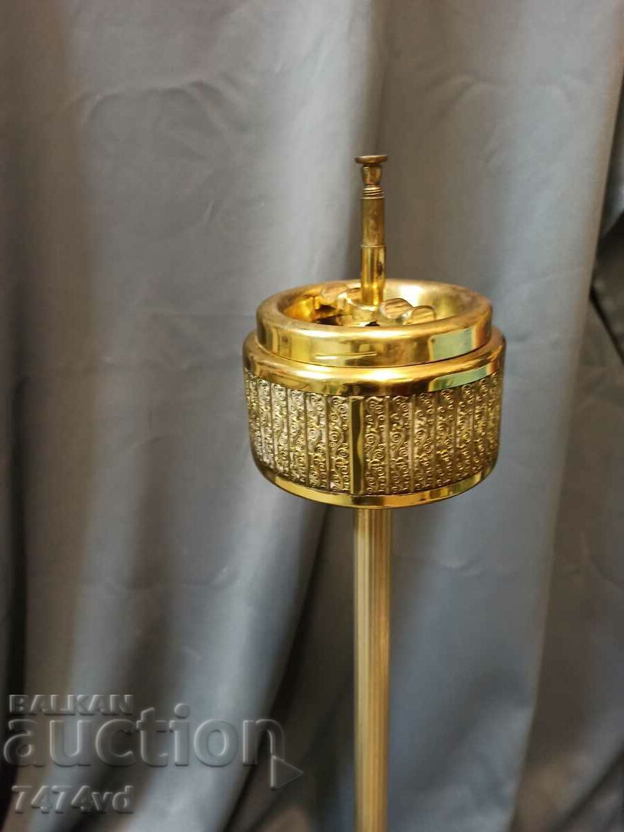 Tall German bronze ashtray (on a stand) with ornaments -67 cm - 6