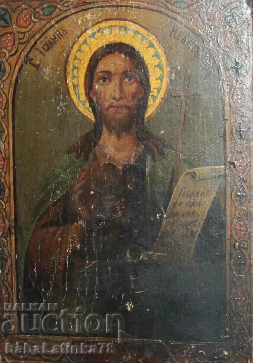 John the Baptist old hand painted icon