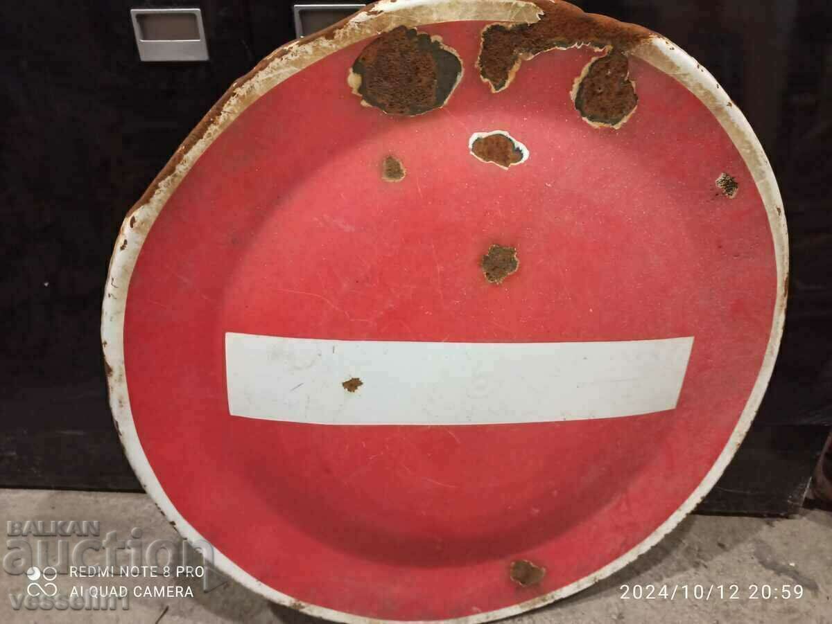 Enamel plate old road sign from the time of the soca Enamel plate old road sign from the time of the soca