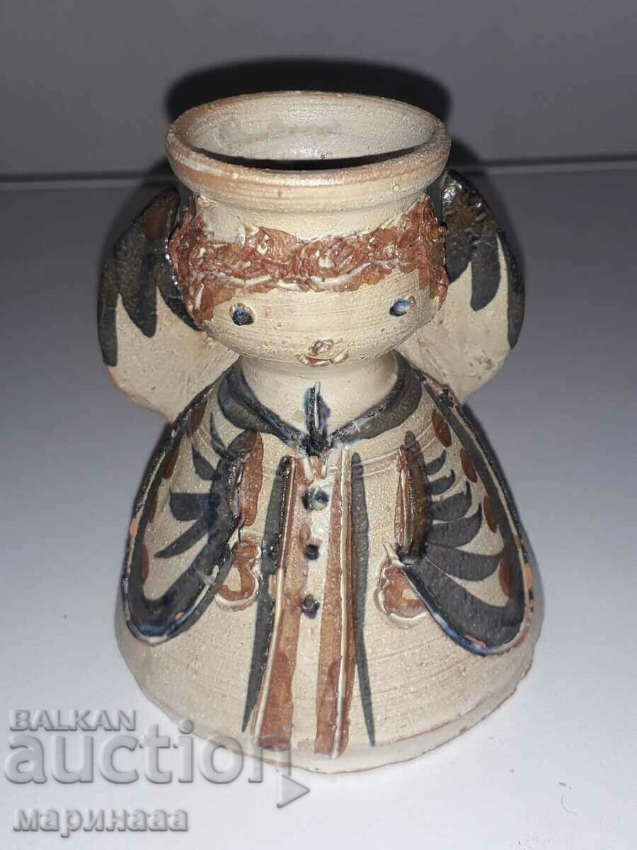 ANGEL. CANDLESTICK FIGURE. CERAMICS. AUSTRIA