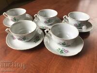 PORCELAIN CUP AND SAUCE SET BULGARIA-5 PCS.