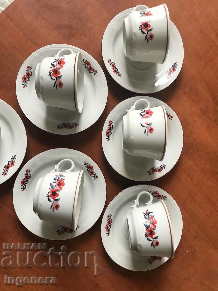 Auction PORCELAIN CUP AND SAUCE SET OF 6 PCS. - BULGARIA Auction PORCELAIN CUP AND SAUCE SET OF 6 PCS. - BULGARIA