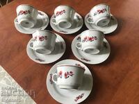 PORCELAIN CUP AND SAUCE SET OF 6 PCS. - BULGARIA