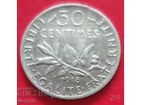 50 centimes 1918 - France - Silver