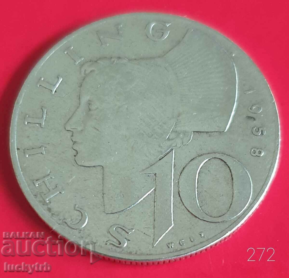 10 Shillings 1958 - Austria - Silver