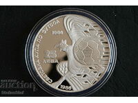 Moneda de argint Jubileu de fotbal 25 BGN 1986