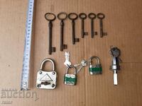 Old keys, padlocks, lock - 9 pieces