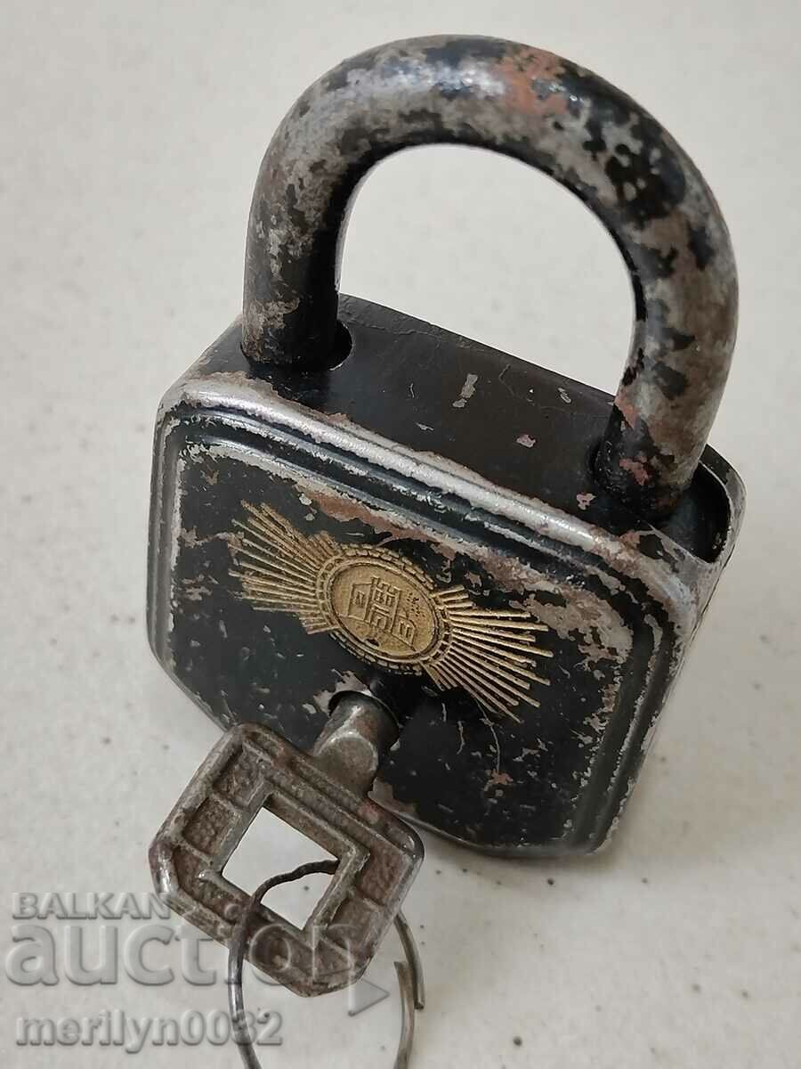 Lacăt vechi cu lacăt lacăt, zăvor, valiză - 6