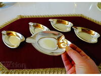 Silver plated brass ashtrays 6 pieces.