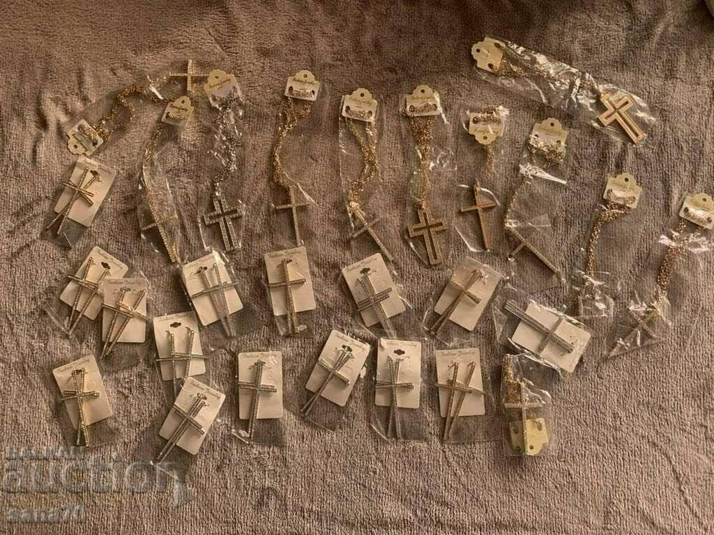 Large lot of new jewelry (large crosses) Necklaces, earrings-27 pcs.