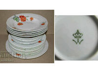 Plate Service lot 17 plates porcelain Bavaria Winterling 1930s