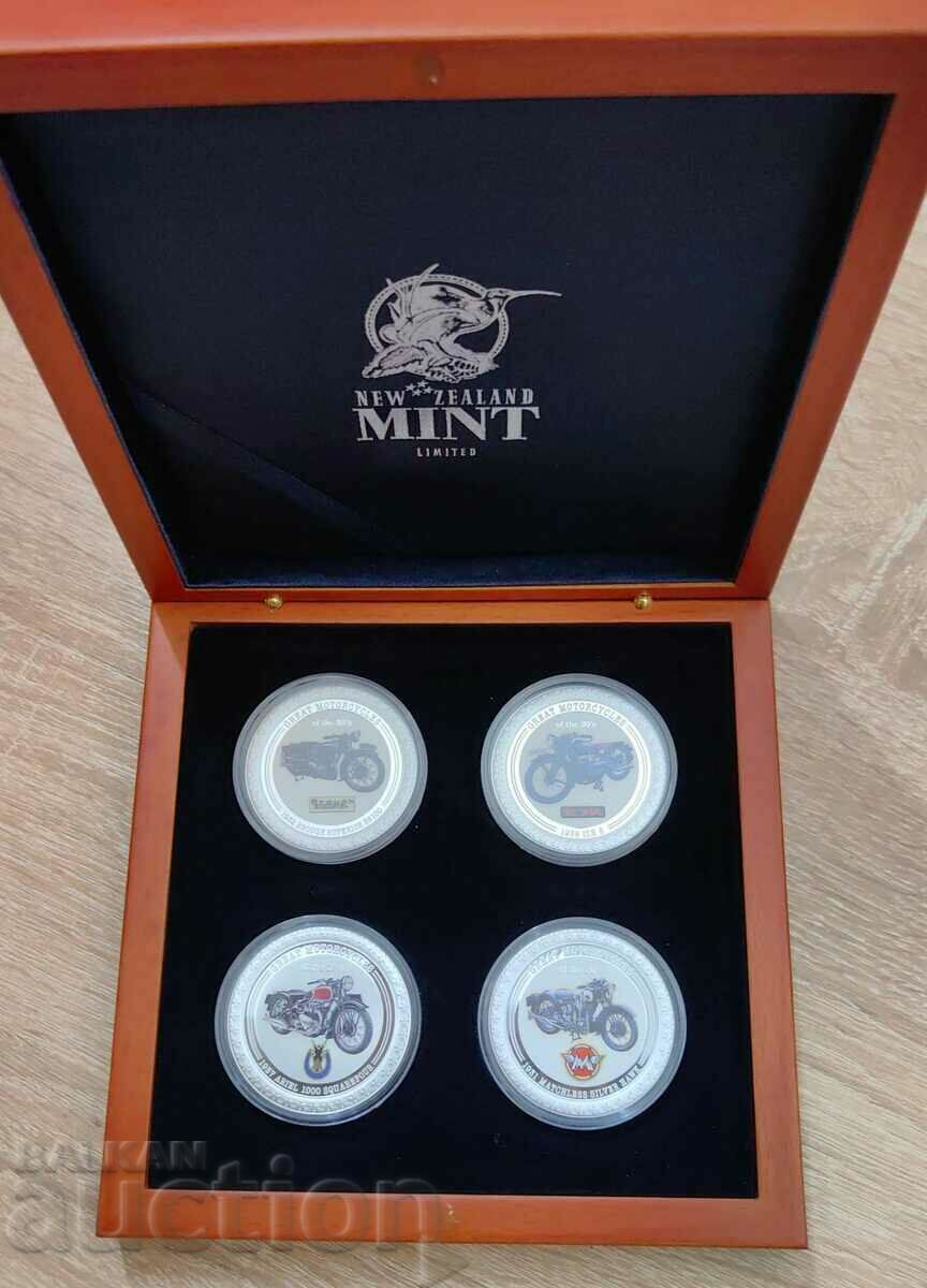 Collection 4 coins x 1 oz. Retro Bikes - UNC