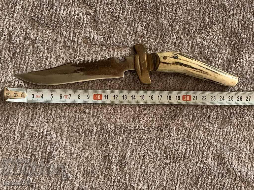 Beautiful forged Bulgarian hunting knife with horn handle-2