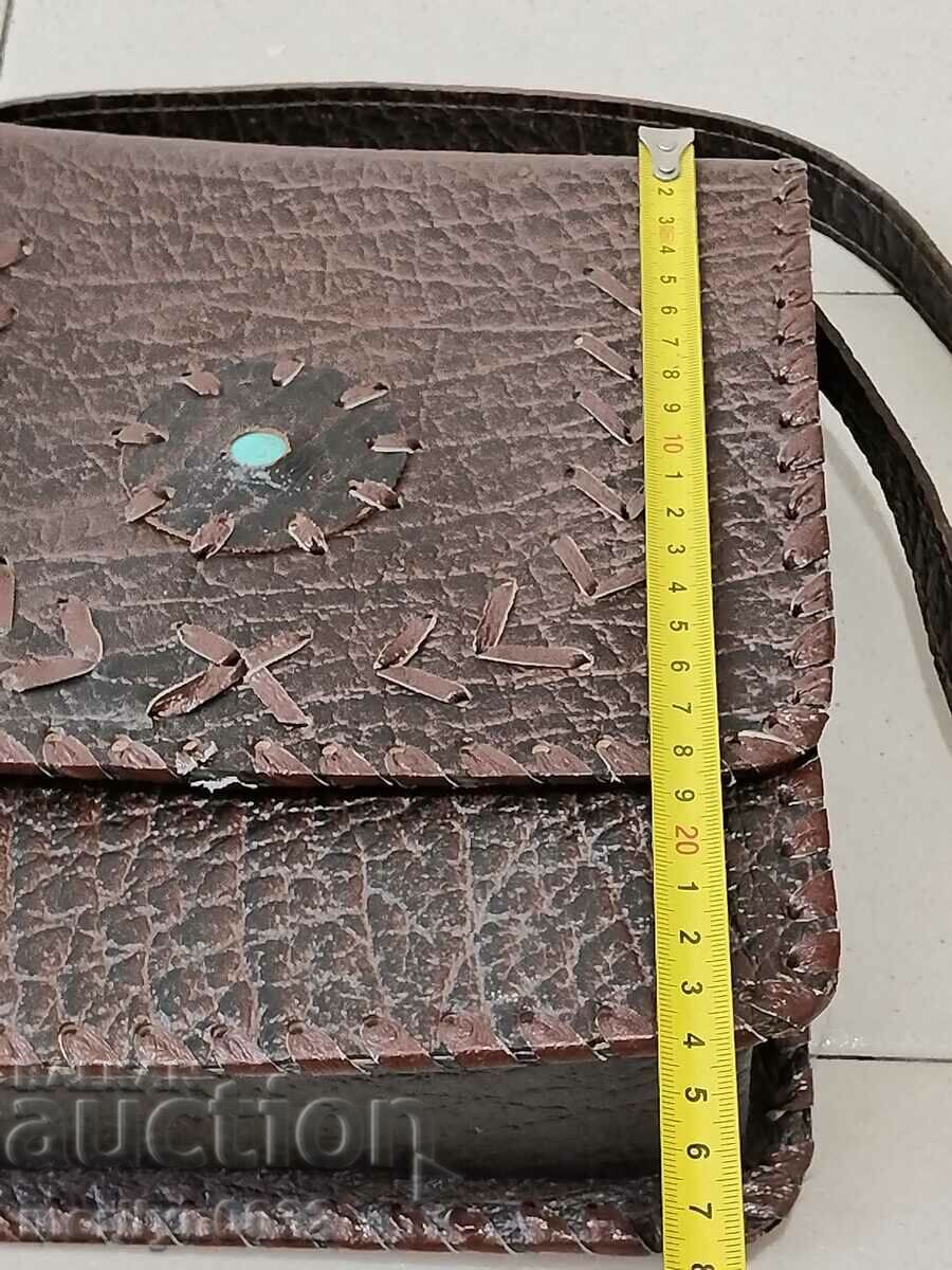 Old leather bag, wallet, suitcase early 70s - 6