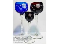 Three crystal glasses created by Czech glass masters.