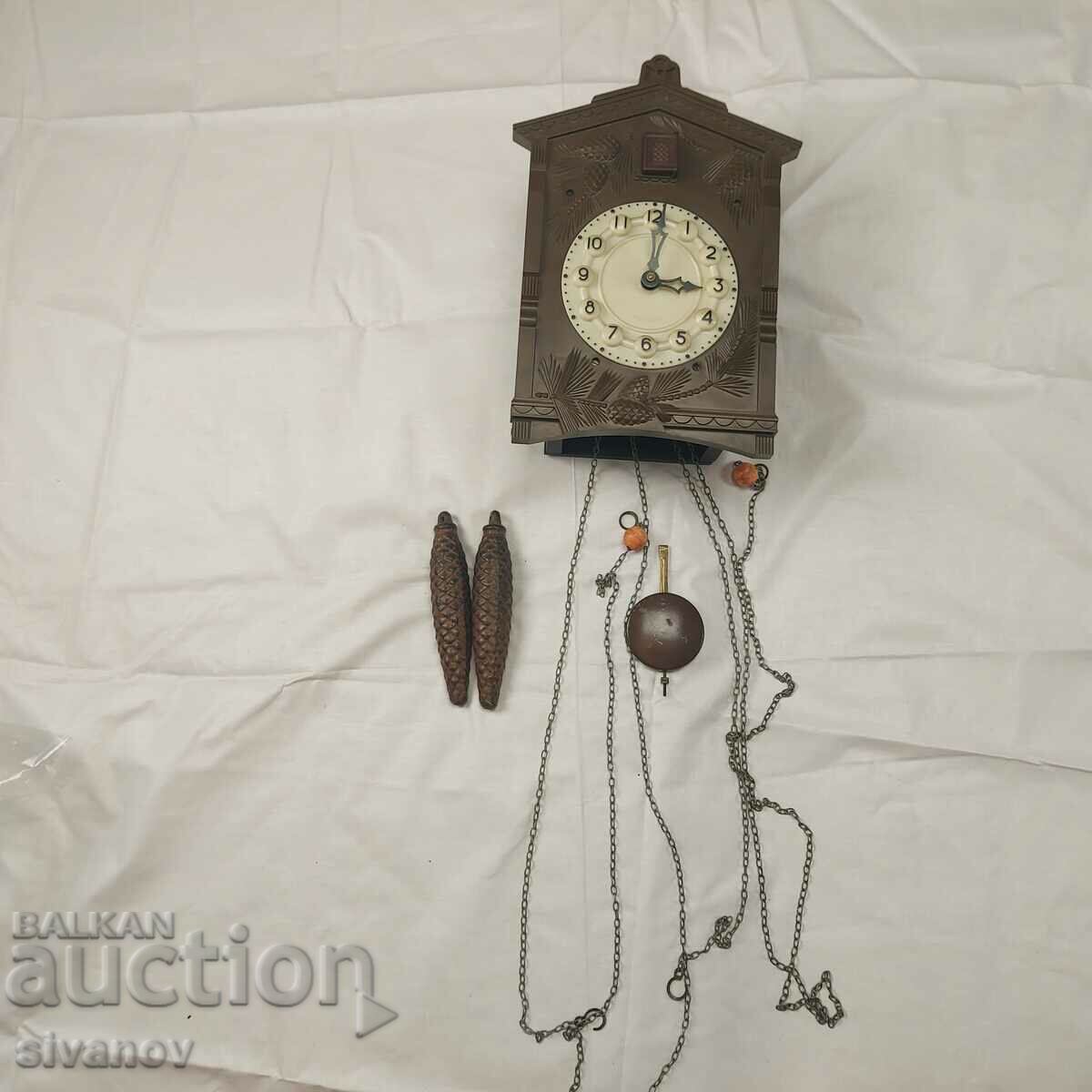 Old wall clock Mayak Majak with cuckoo USSR SG2004