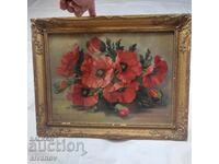 Interesting old painting tulips signed SG2005