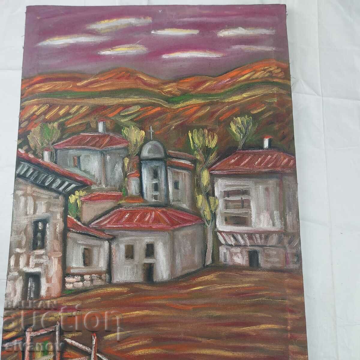 Auction Interesting old landscape painting on canvas SG2006 Auction Interesting old landscape painting on canvas SG2006