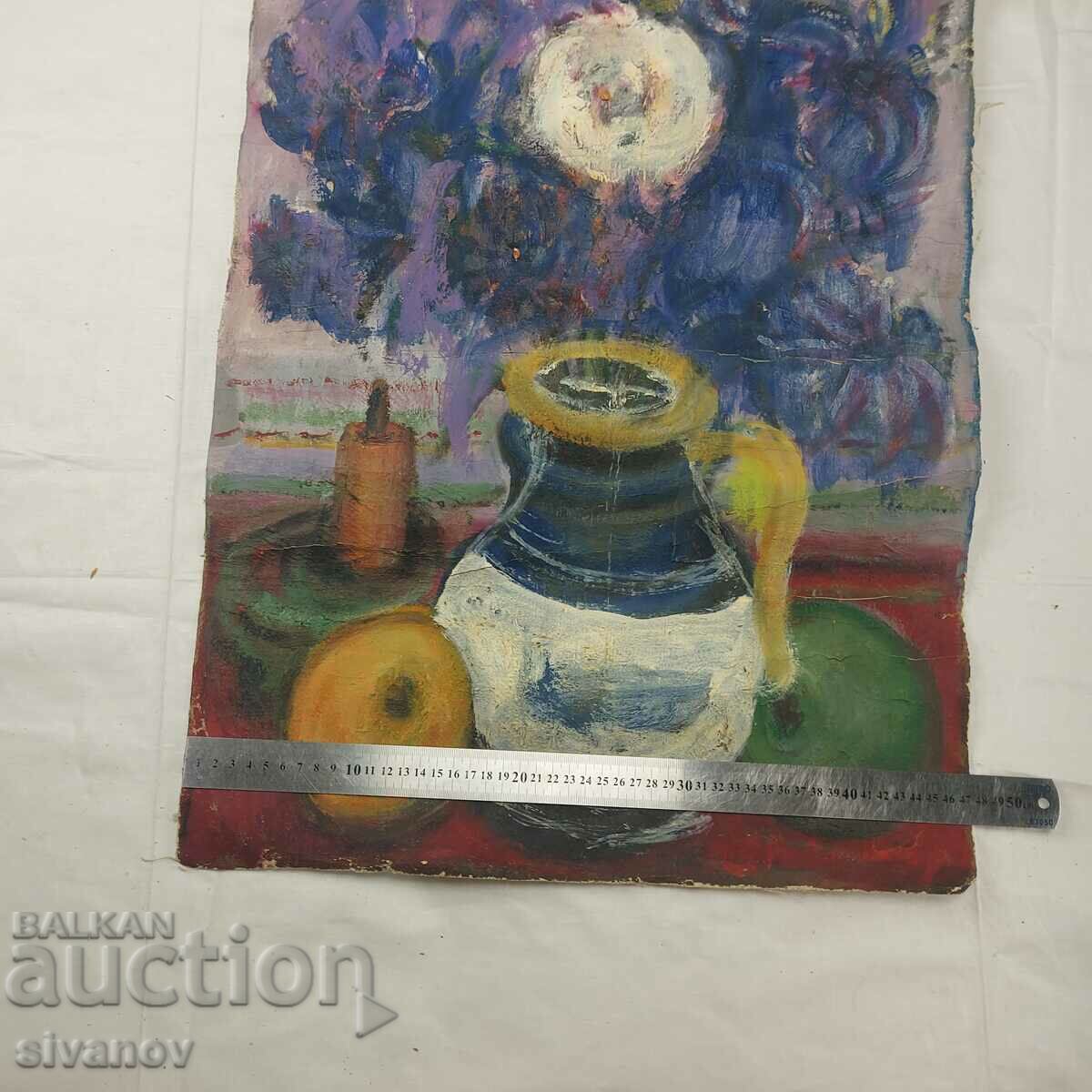 Interesting old painting on canvas SG2008 - 6 Interesting old painting on canvas SG2008 - 6