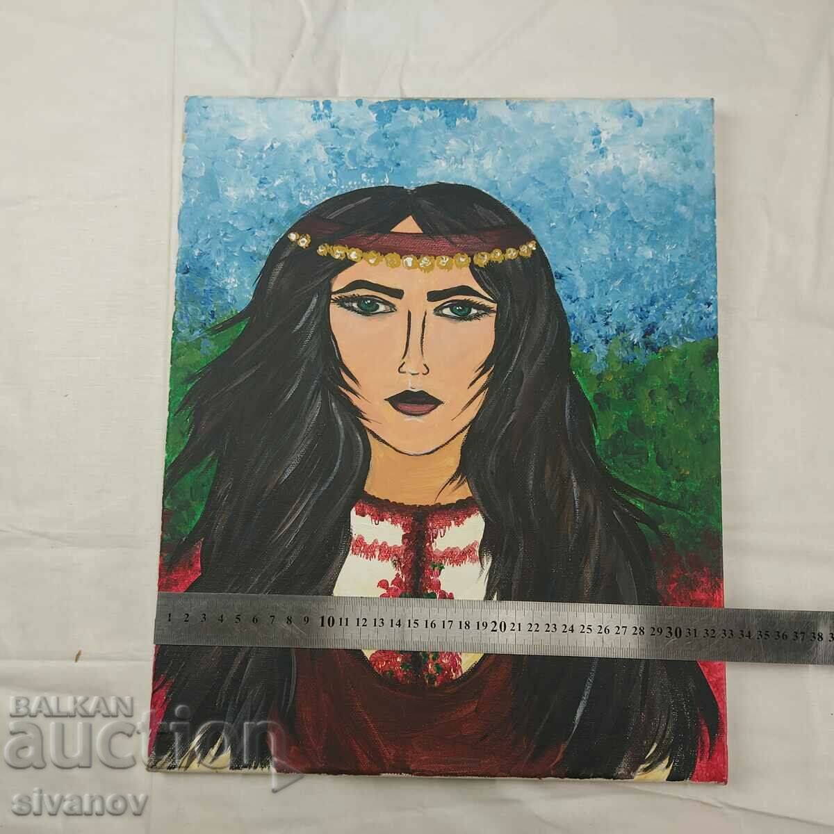 Interesting old canvas painting SG2010 - 6 Interesting old canvas painting SG2010 - 6