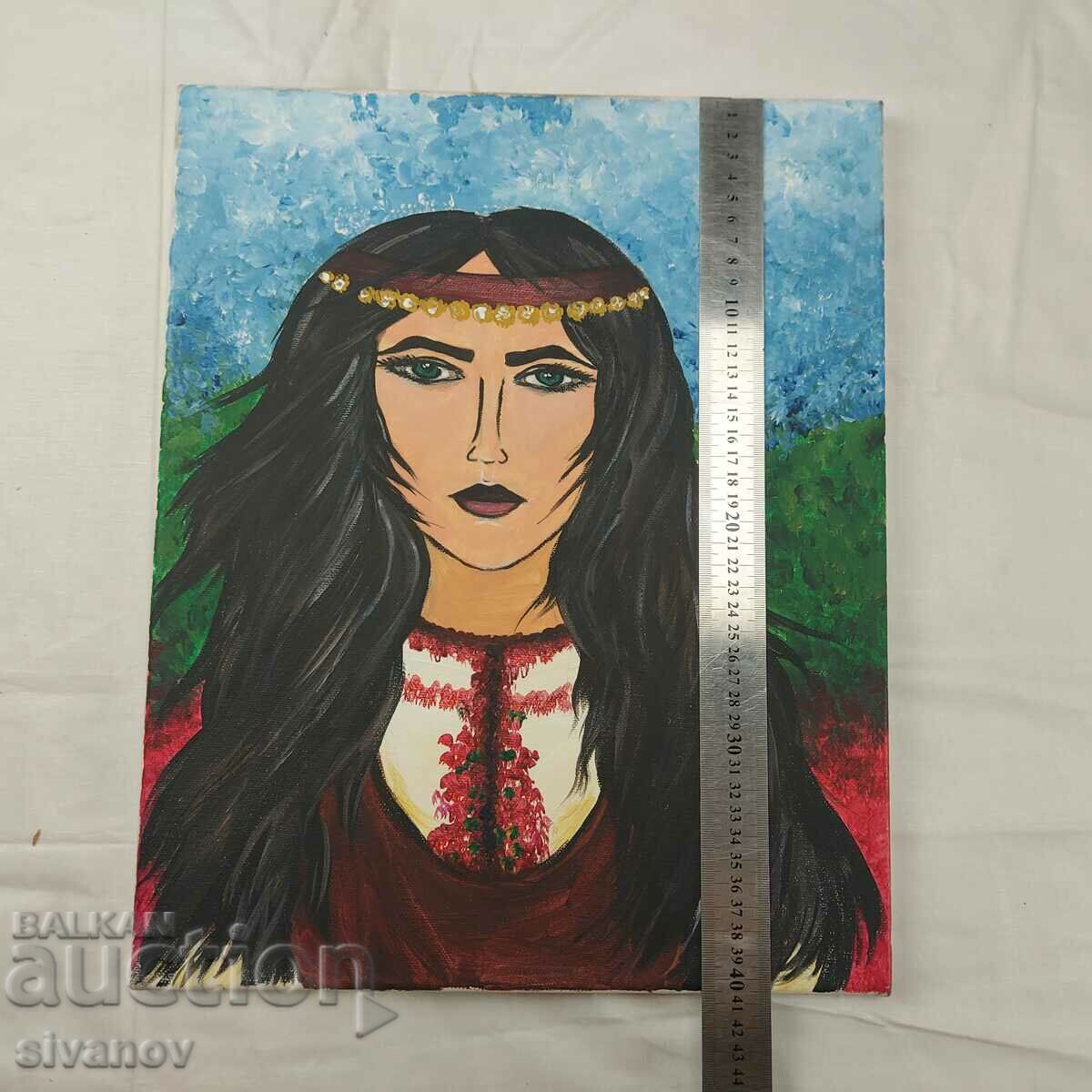 Interesting old canvas painting SG2010 - 7 Interesting old canvas painting SG2010 - 7