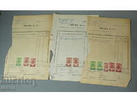 1950 Lot 3 Invoices Document with stamps 1,3,10,20 and 50 BGN