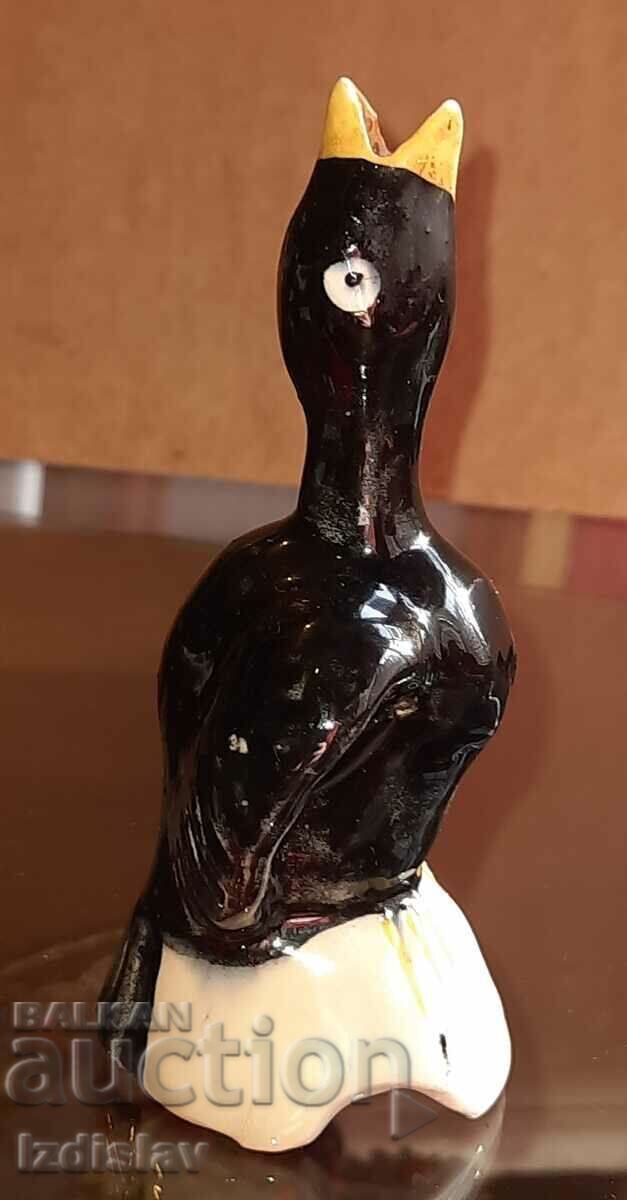 Πορσελάνινη Αγγλική φιγούρα Μαύρο τραχύλι, χωνί πίτας