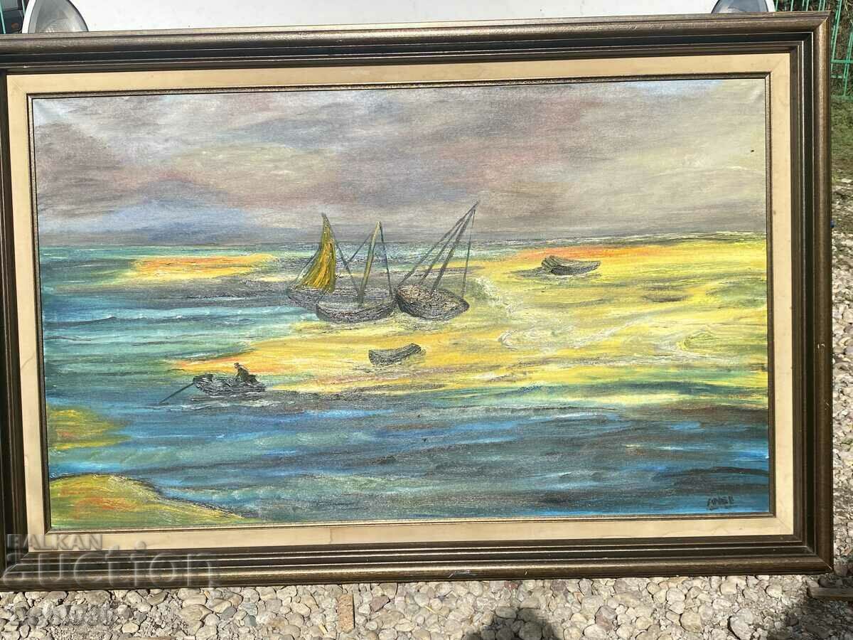 Unique Belgian large top oil painting