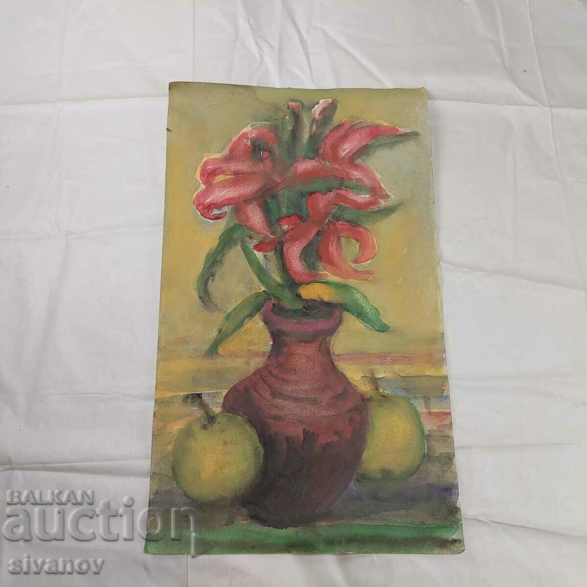 Ενδιαφέρουσα παλιά ζωγραφική με ακουαρέλα νεκρή φύση SG2022 με τιμή 30.00 BGN | € 15.34 Ενδιαφέρουσα παλιά ζωγραφική με ακουαρέλα νεκρή φύση SG2022 με τιμή 30.00 BGN | € 15.34