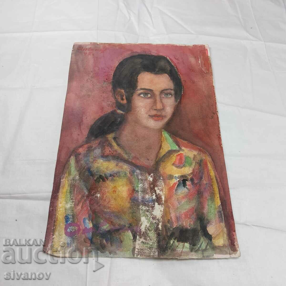 Interesting old painting watercolor portrait signed SG2023 with price 40.00 BGN | € 20.45 Interesting old painting watercolor portrait signed SG2023 with price 40.00 BGN | € 20.45