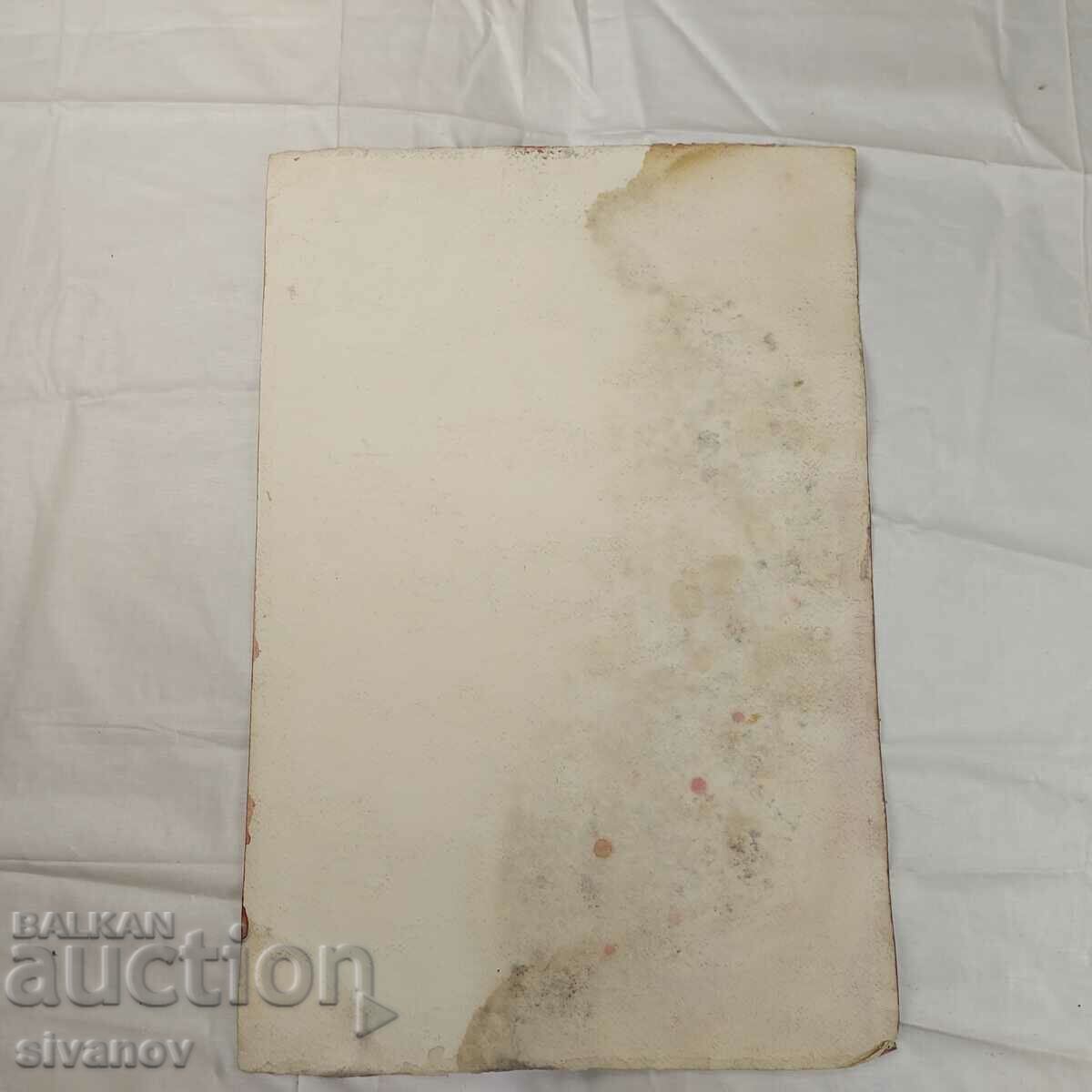 Interesting old painting watercolor portrait signed SG2023 - 5 Interesting old painting watercolor portrait signed SG2023 - 5