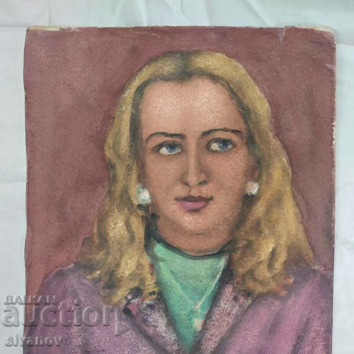 Auction Interesting old painting watercolor portrait SG2024 Auction Interesting old painting watercolor portrait SG2024