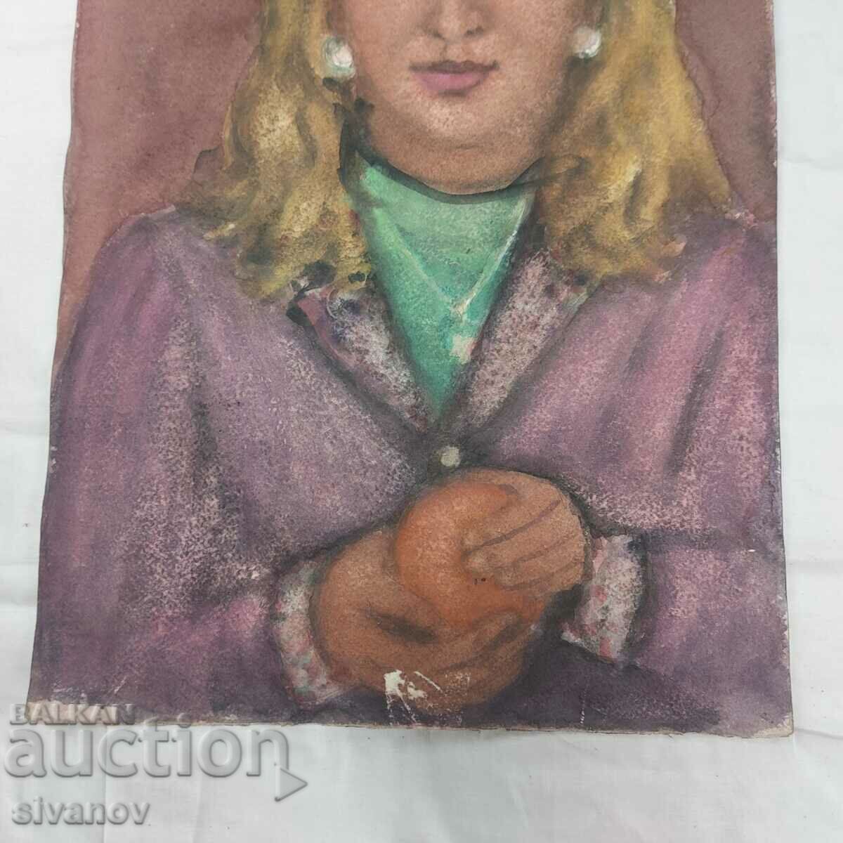 Delivery of Interesting old painting watercolor portrait SG2024 Delivery of Interesting old painting watercolor portrait SG2024