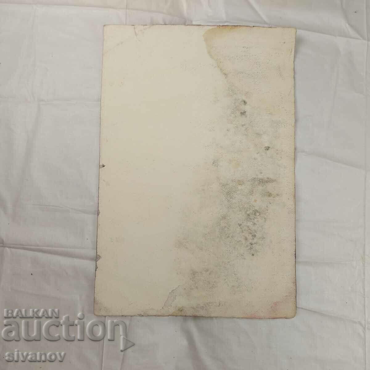 Interesting old painting watercolor portrait SG2024 - 5 Interesting old painting watercolor portrait SG2024 - 5