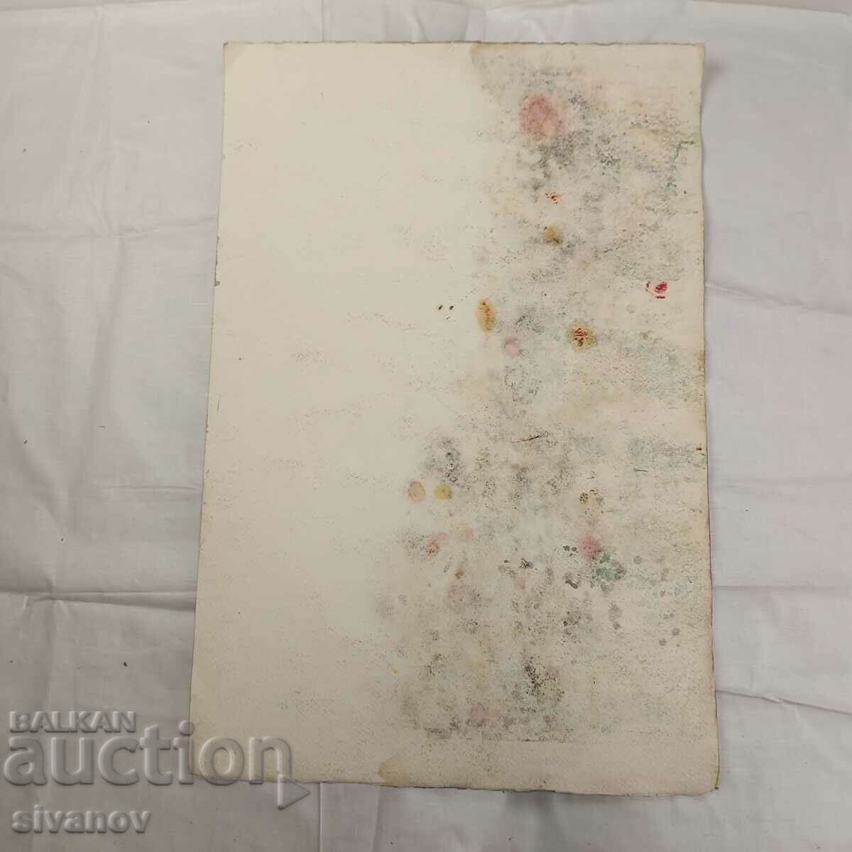 Interesting old painting watercolor portrait SG2025 - 5 Interesting old painting watercolor portrait SG2025 - 5