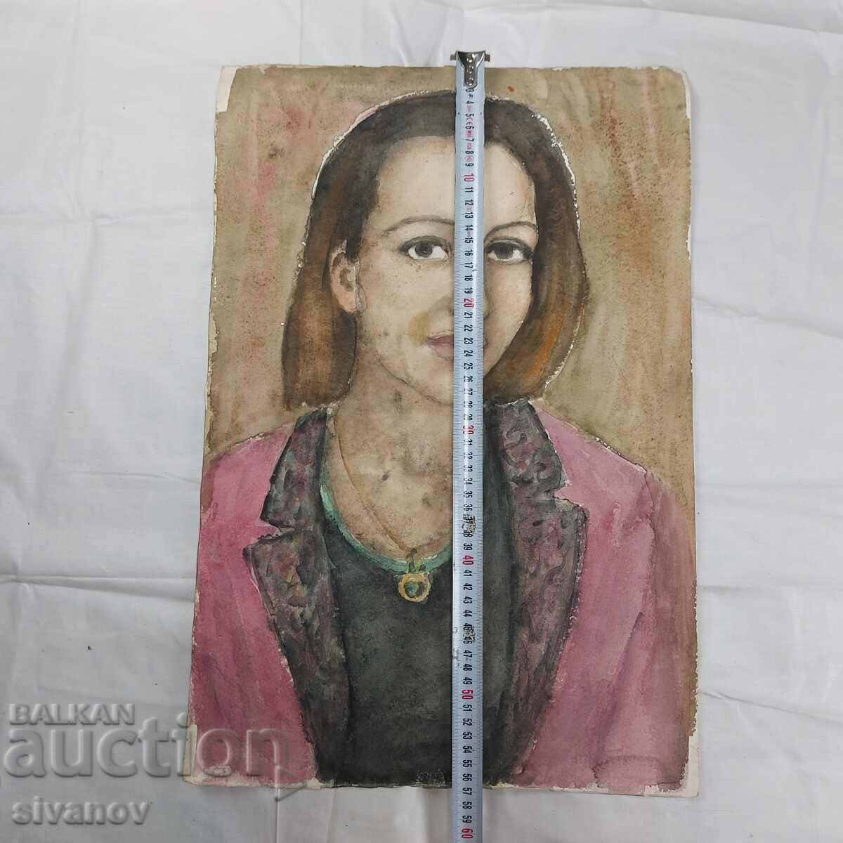 Interesting old painting watercolor portrait SG2025 - 7 Interesting old painting watercolor portrait SG2025 - 7