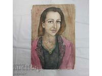 Interesting old painting watercolor portrait SG2025