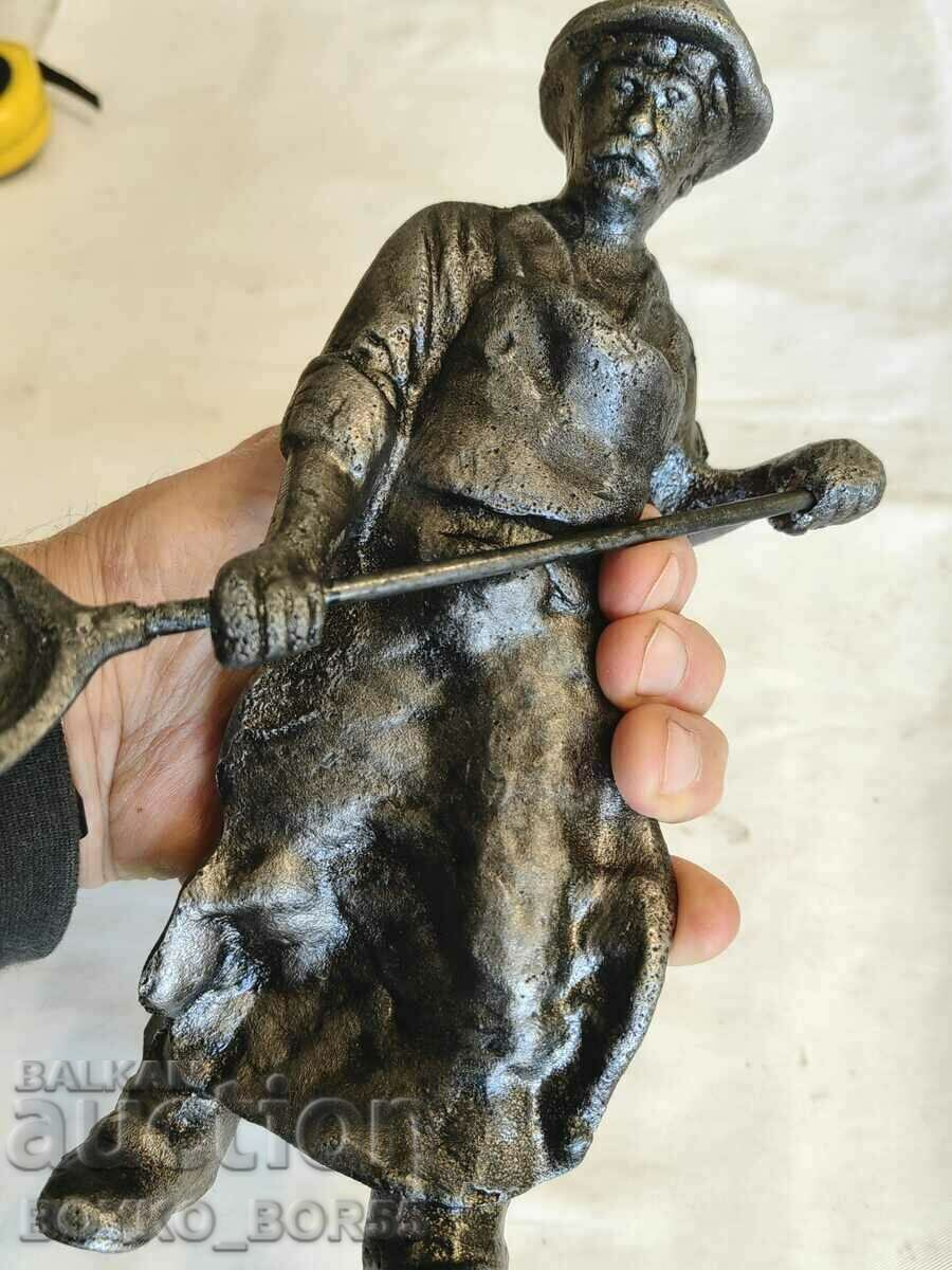 Delivery of Large Solid Metal Russian USSR Sculpture Statuette Figure Delivery of Large Solid Metal Russian USSR Sculpture Statuette Figure