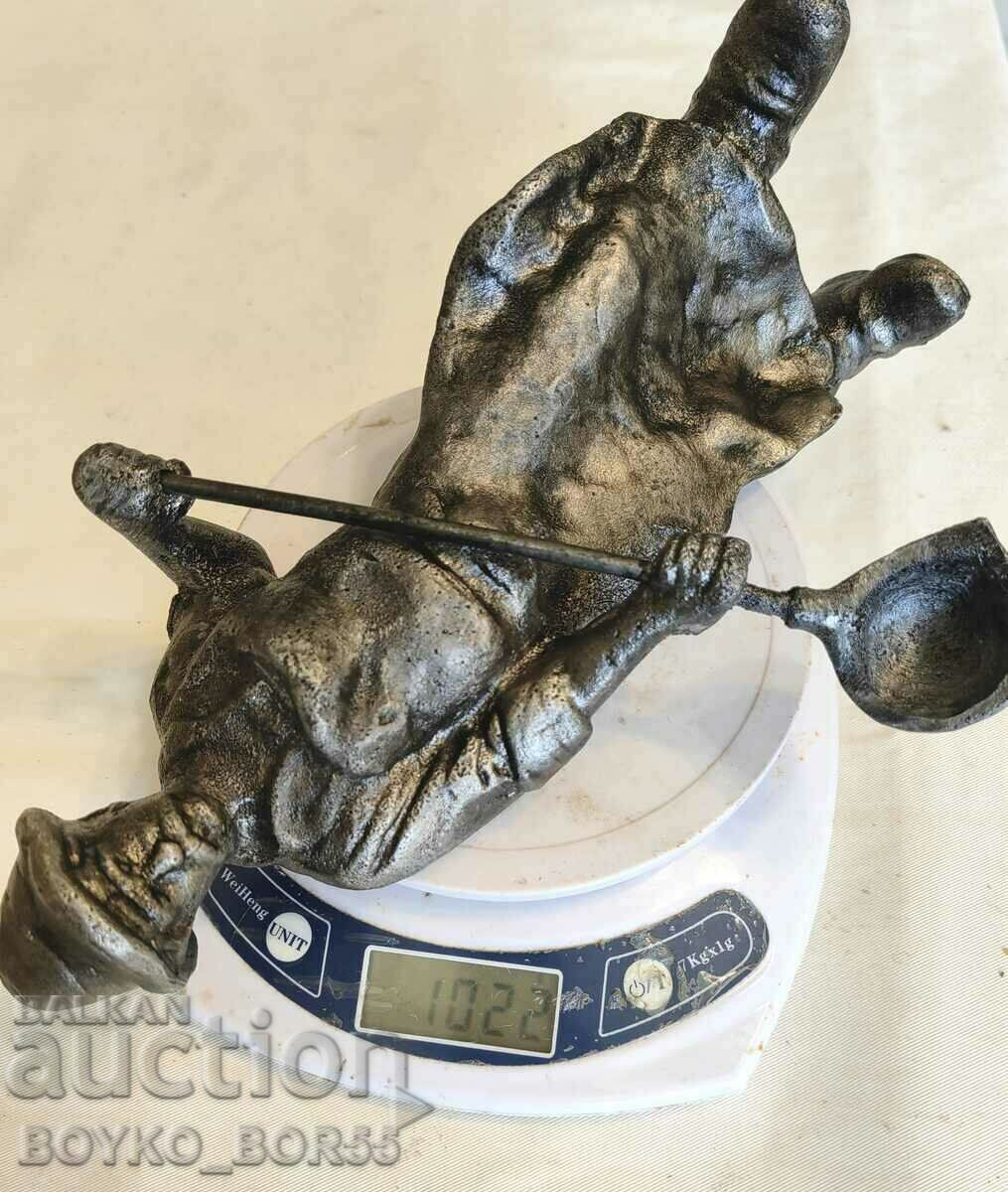 Large Solid Metal Russian USSR Sculpture Statuette Figure - 6 Large Solid Metal Russian USSR Sculpture Statuette Figure - 6