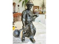 Large Solid Metal Russian USSR Sculpture Statuette Figure