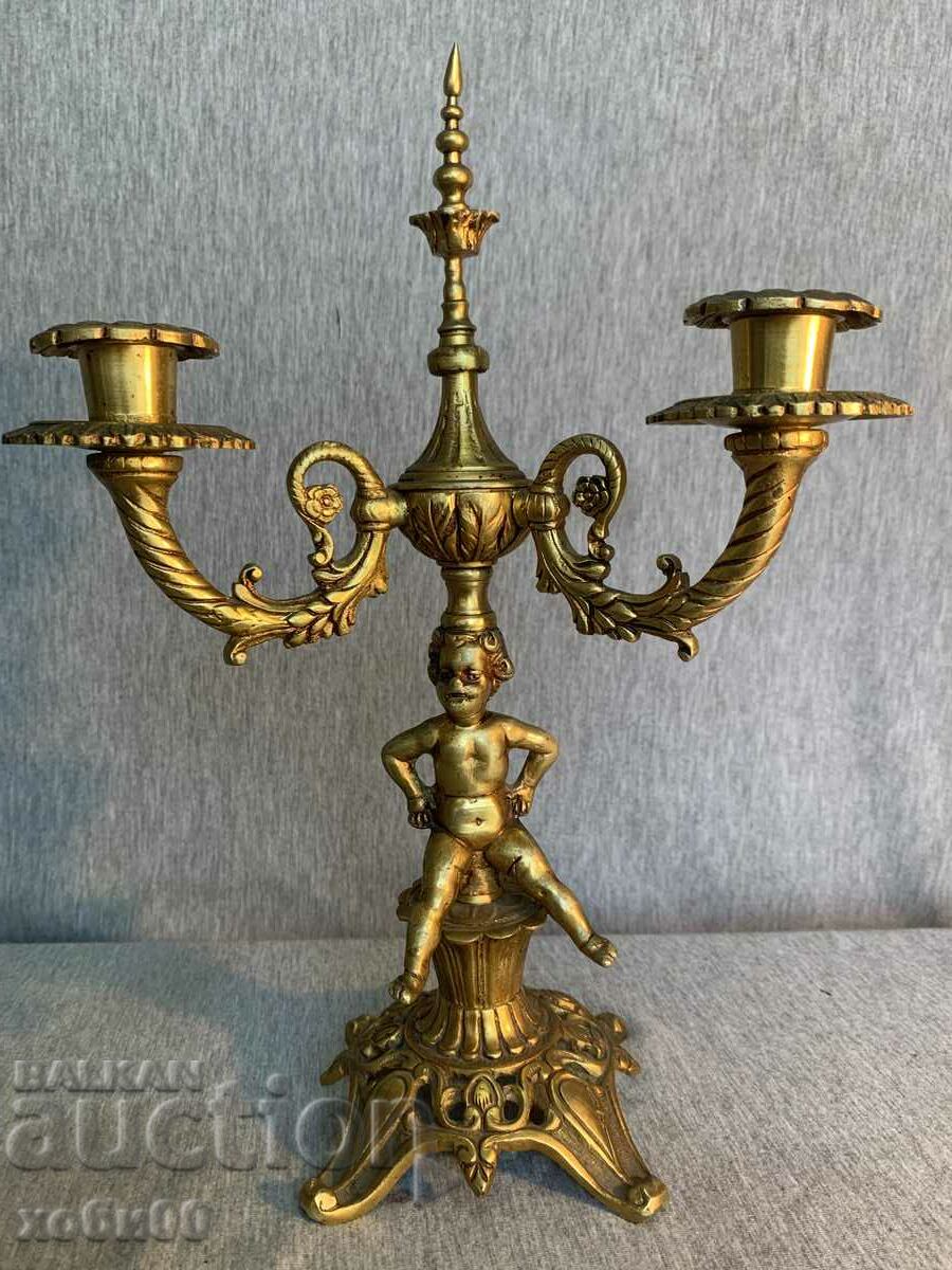 bronze baroque candlestick