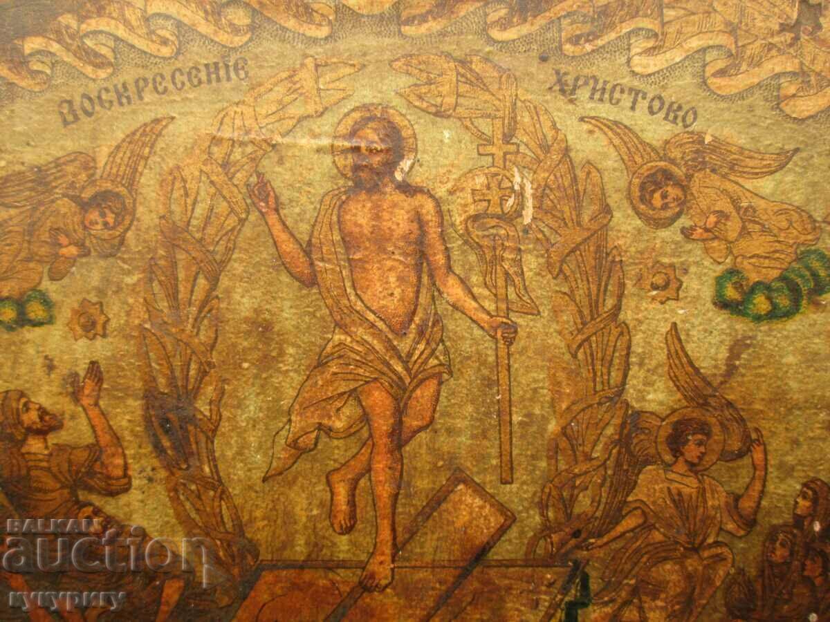 Old icon Resurrection of Christ color lithograph - 5 Old icon Resurrection of Christ color lithograph - 5