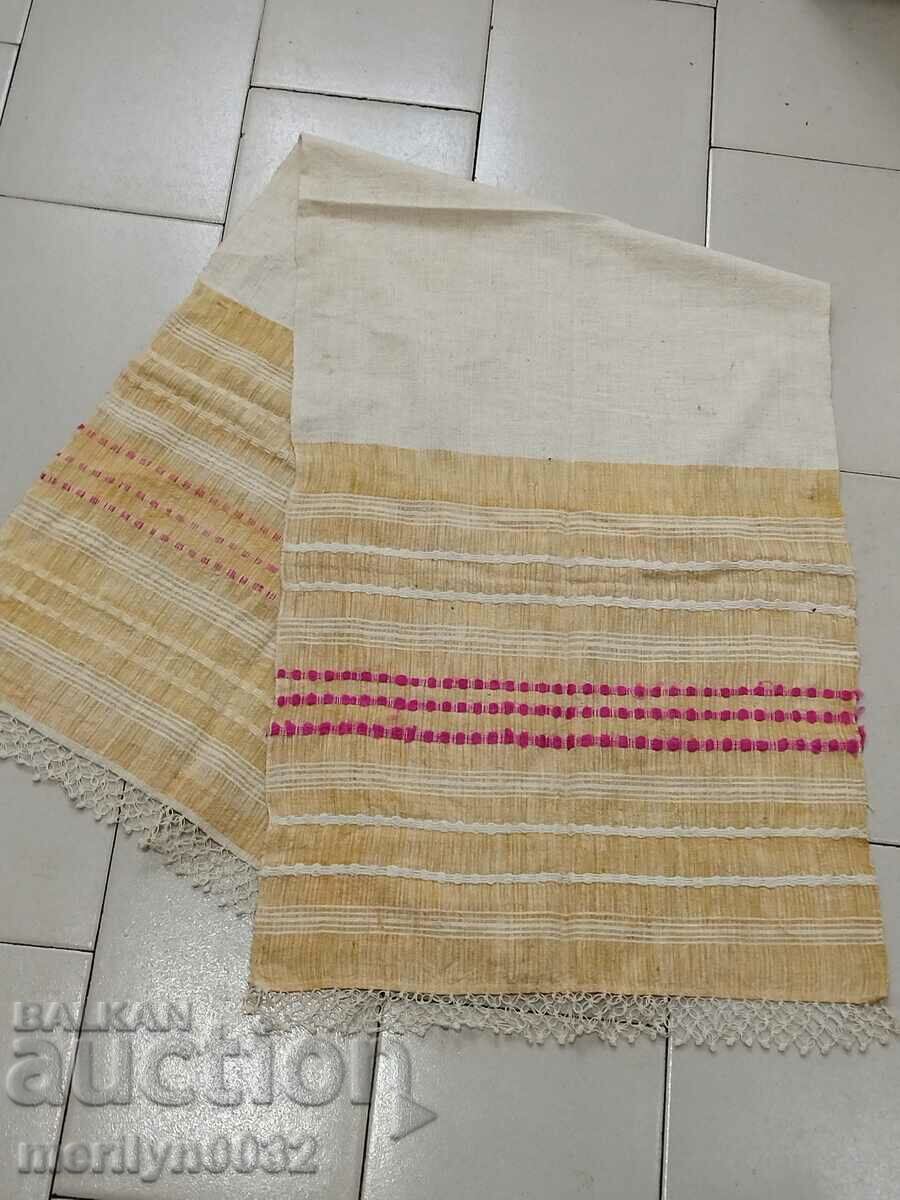 Old hand woven cloth kennar embroidery lace