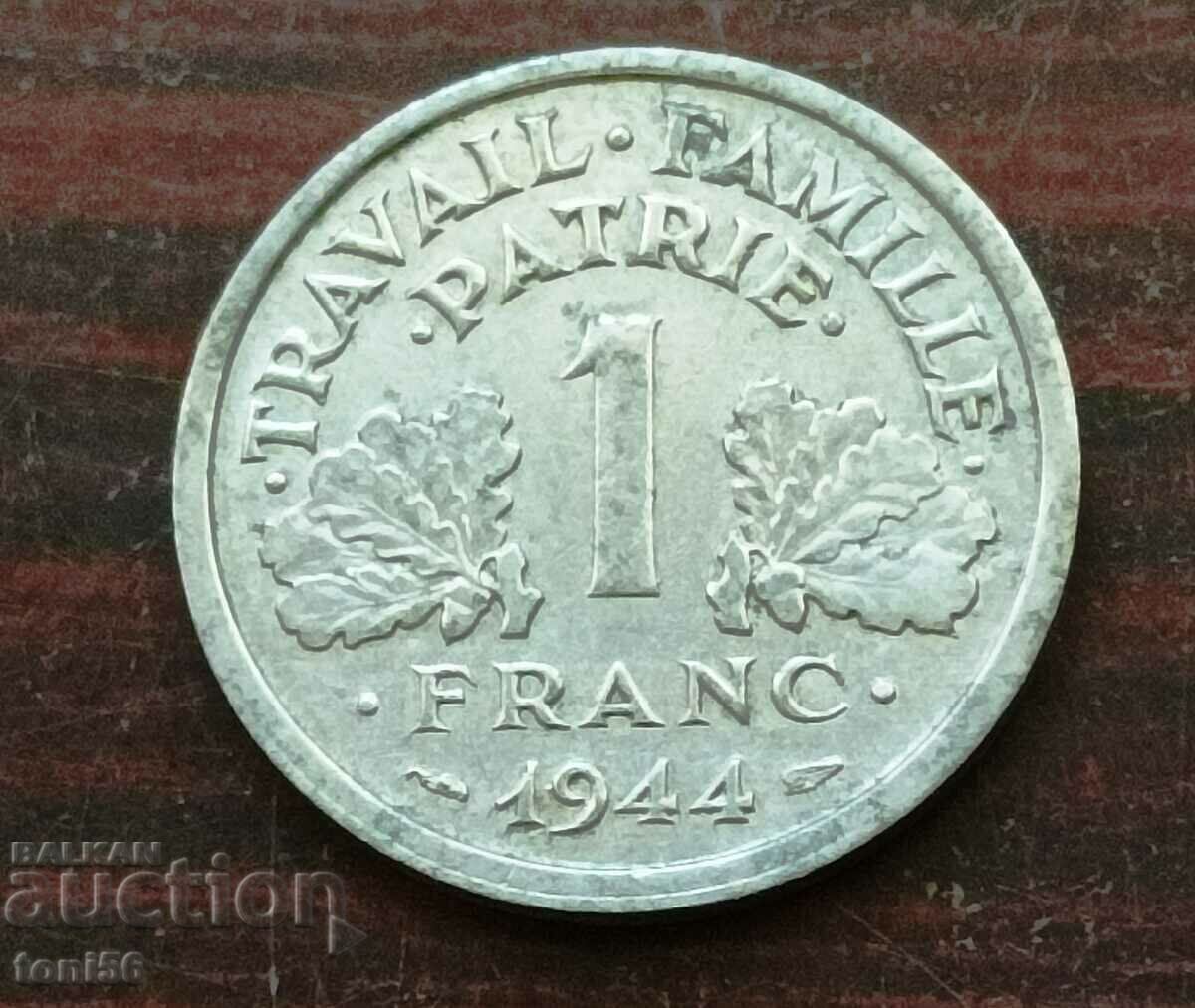 Franța 1 Franc 1944 C - Guvernul Vichy